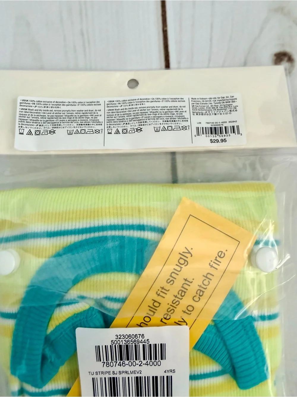 GAP striped teal